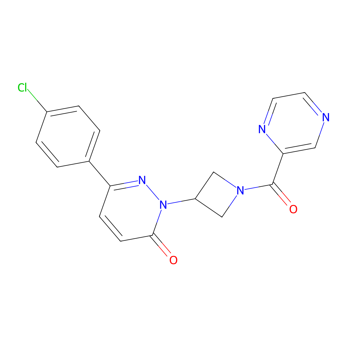 6-(4-Chlorophenyl)-2-[1-(pyrazine-2-carbonyl)azetidin-3-yl]-2,3-dihydropyridazin-3-one molecular structure, CAS 2380094-53-9