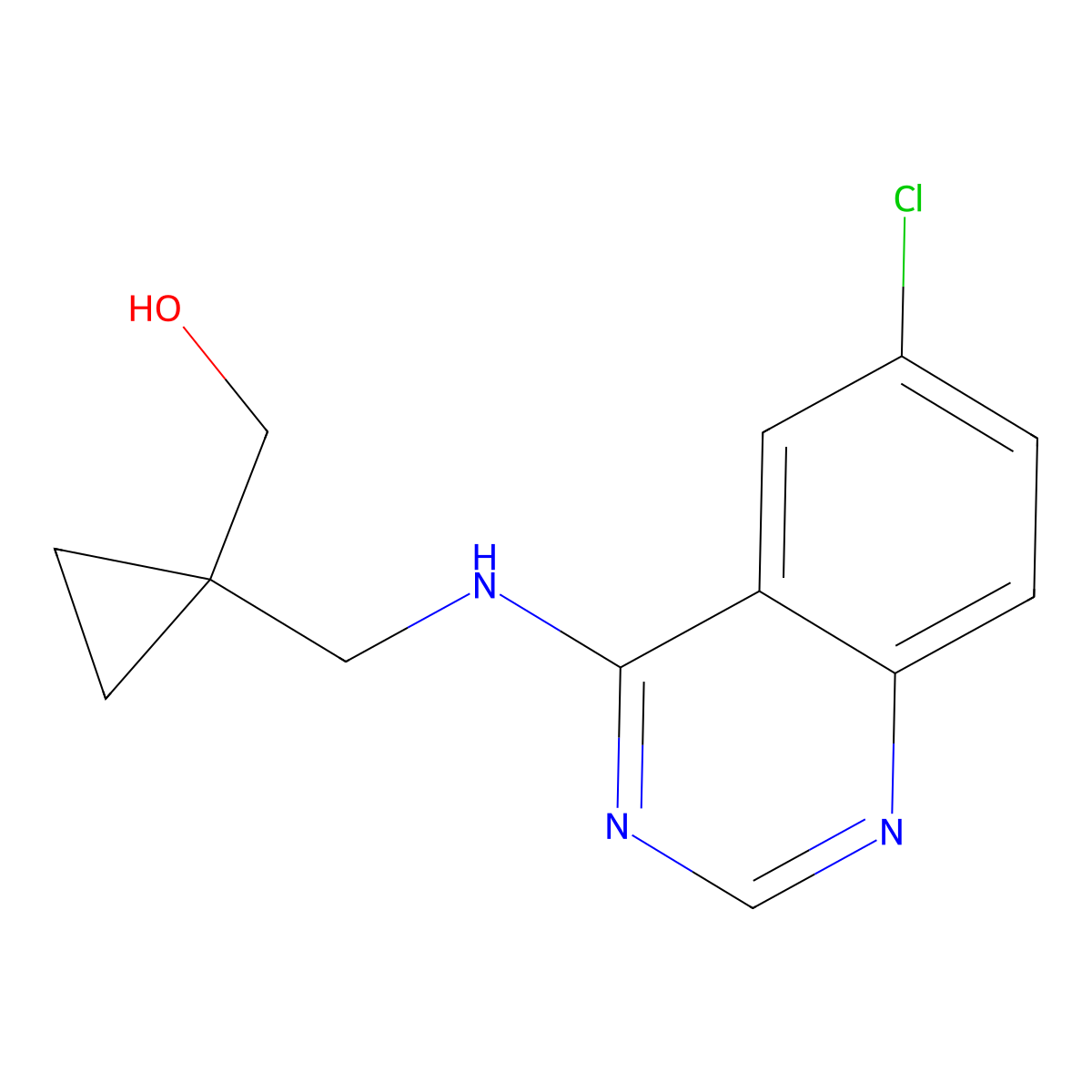 (1-{[(6-Chloroquinazolin-4-yl)amino]methyl}cyclopropyl)methanol molecular structure, CAS 2380094-61-9