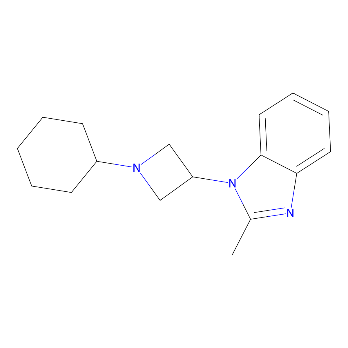 1-(1-cyclohexylazetidin-3-yl)-2-methyl-1H-1,3-benzodiazole molecular structure, CAS 2380094-63-1