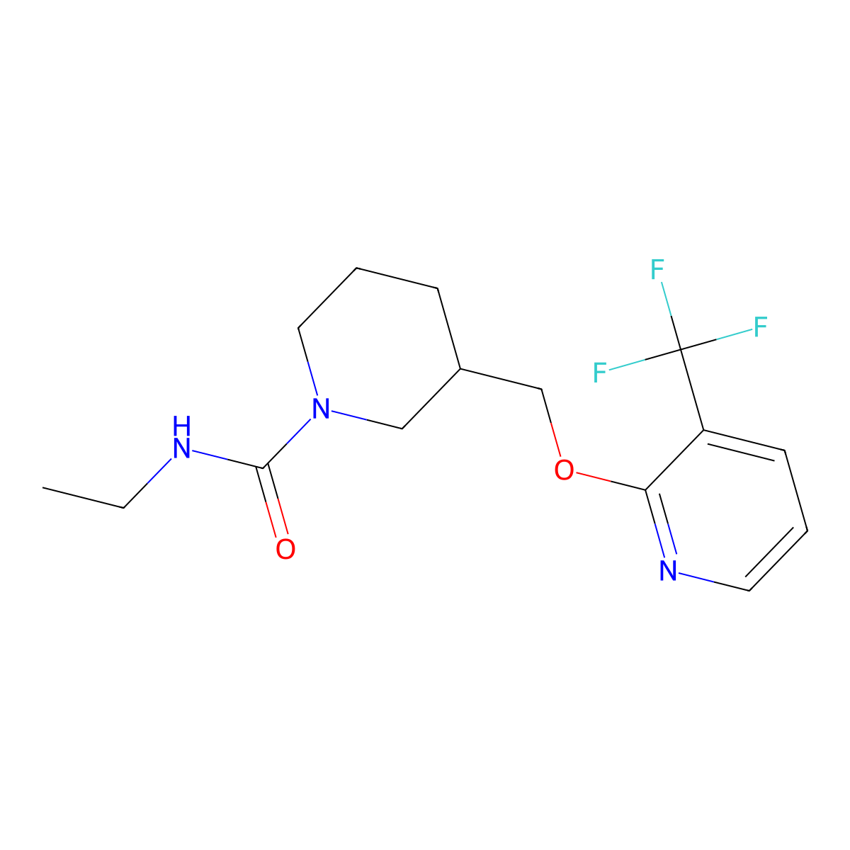 N-ethyl-3-({[3-(trifluoromethyl)pyridin-2-yl]oxy}methyl)piperidine-1-carboxamide molecular structure, CAS 2380094-67-5