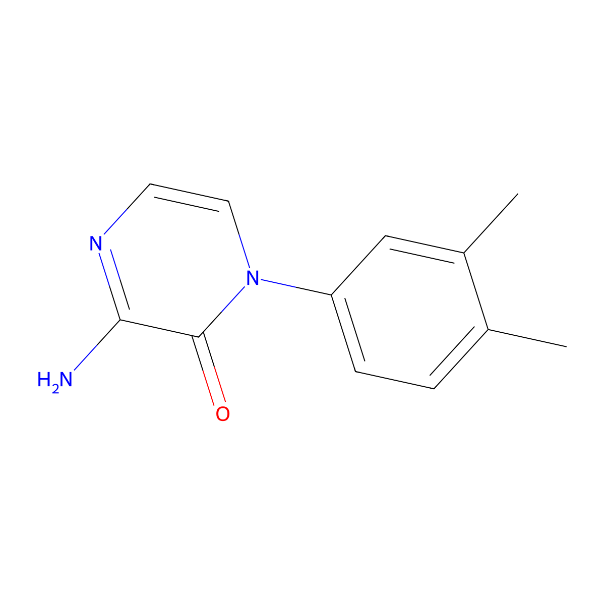 3-Amino-1-(3,4-dimethylphenyl)-1,2-dihydropyrazin-2-one molecular structure, CAS 2380094-68-6