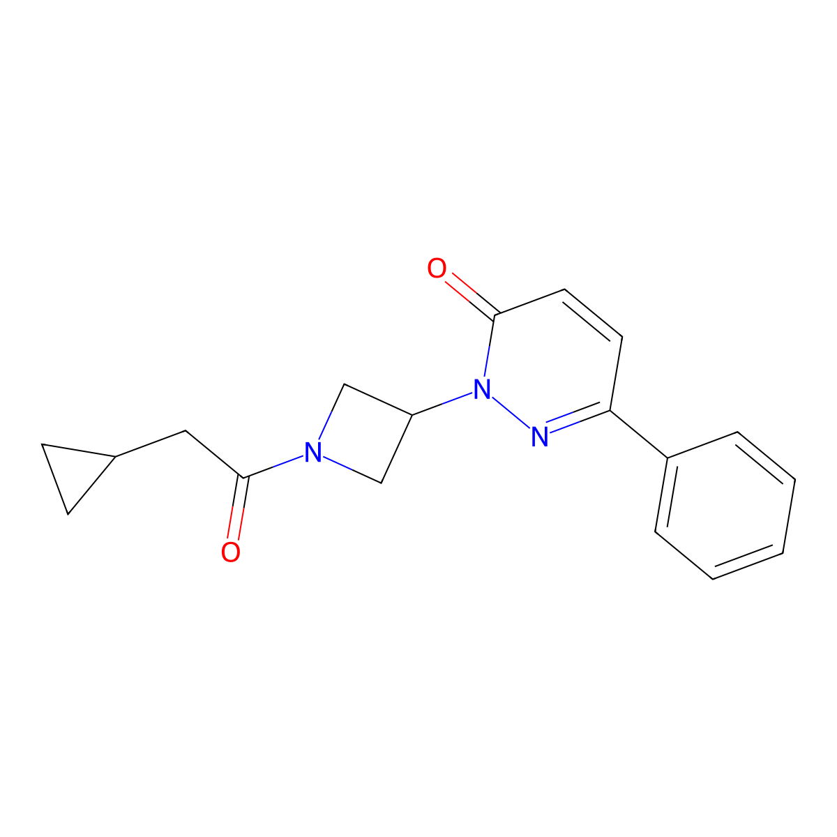 2-[1-(2-Cyclopropylacetyl)azetidin-3-yl]-6-phenyl-2,3-dihydropyridazin-3-one molecular structure, CAS 2380094-69-7