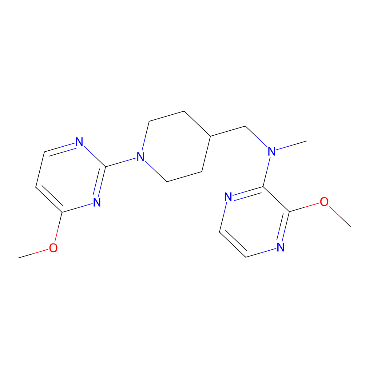 3-methoxy-N-{[1-(4-methoxypyrimidin-2-yl)piperidin-4-yl]methyl}-N-methylpyrazin-2-amine molecular structure, CAS 2380094-70-0