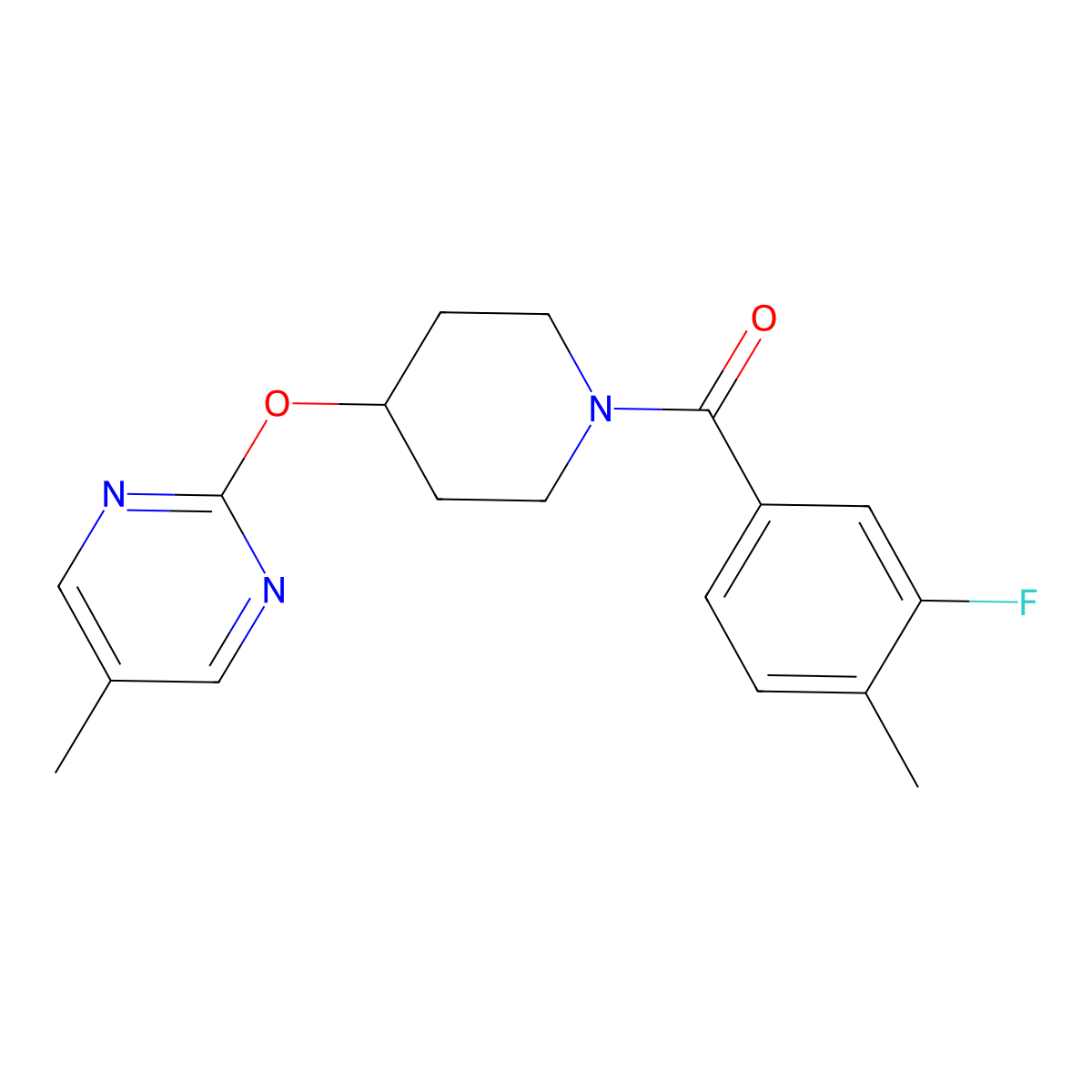 2-{[1-(3-Fluoro-4-methylbenzoyl)piperidin-4-yl]oxy}-5-methylpyrimidine molecular structure, CAS 2380094-73-3