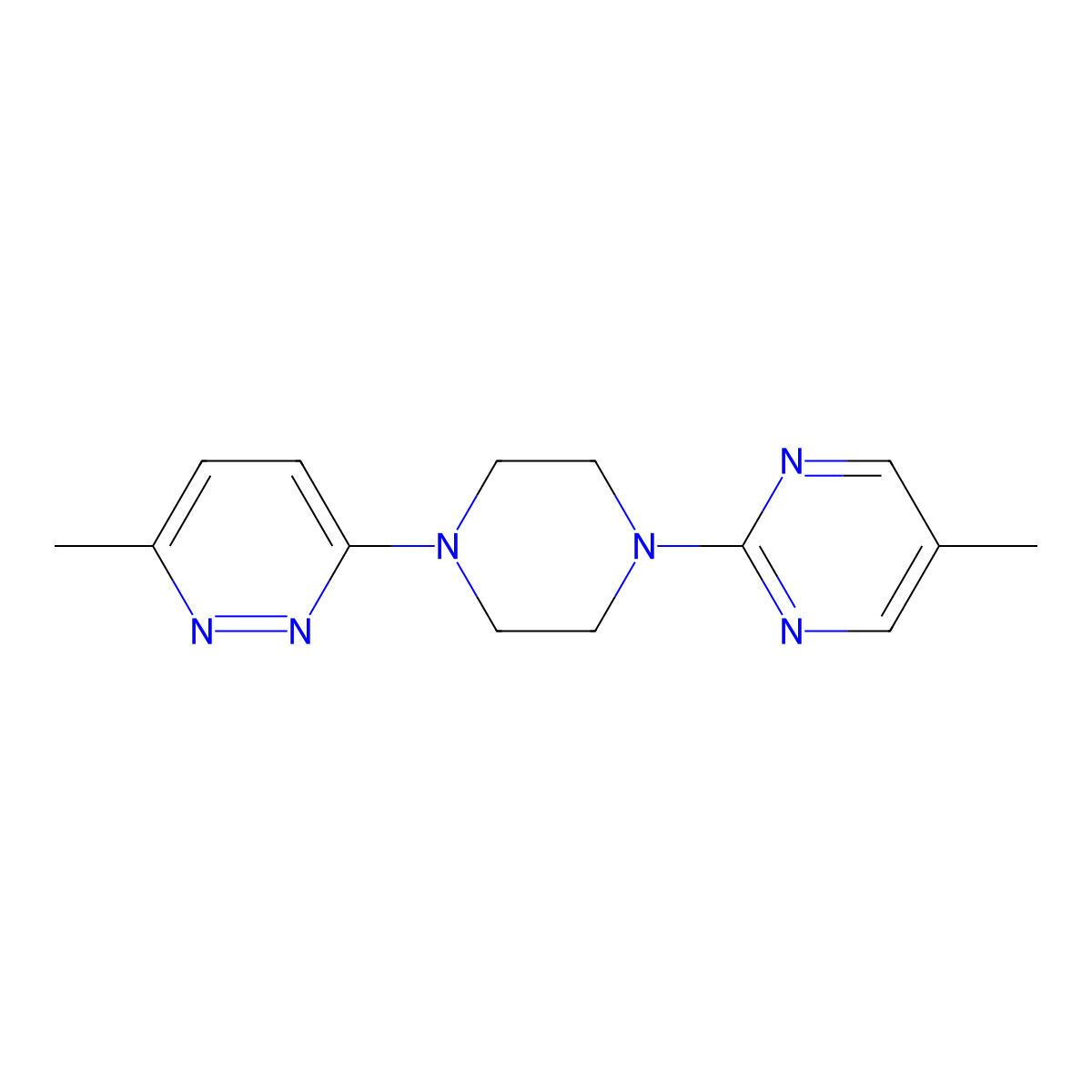3-Methyl-6-[4-(5-methylpyrimidin-2-yl)piperazin-1-yl]pyridazine molecular structure, CAS 2380094-74-4