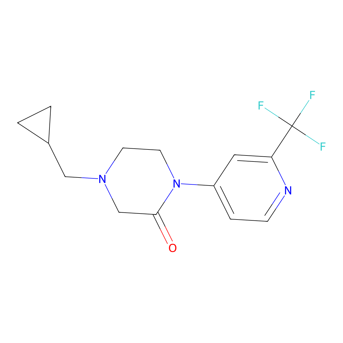 4-(Cyclopropylmethyl)-1-[2-(trifluoromethyl)pyridin-4-yl]piperazin-2-one molecular structure, CAS 2380094-75-5