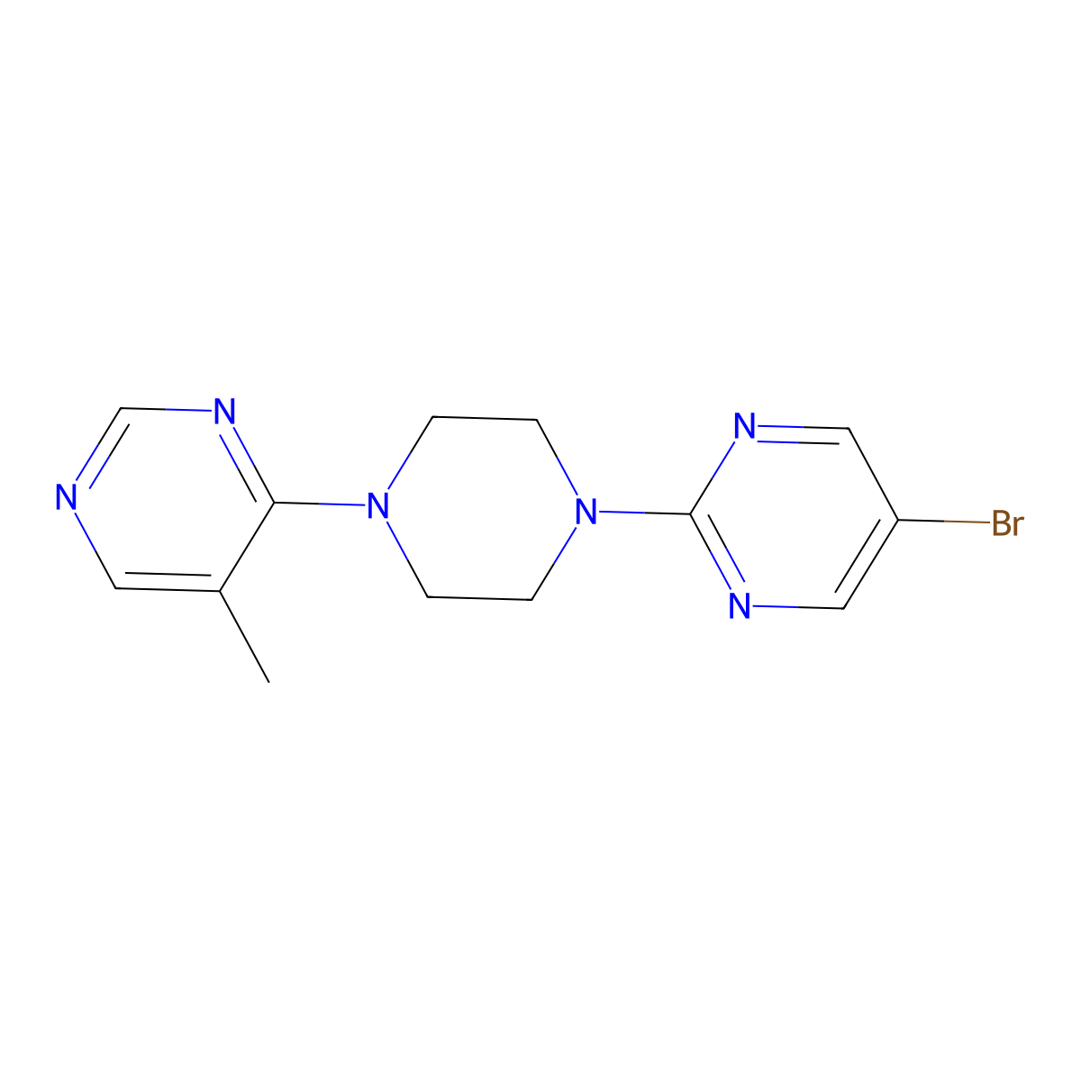 4-[4-(5-Bromopyrimidin-2-yl)piperazin-1-yl]-5-methylpyrimidine molecular structure, CAS 2380094-78-8