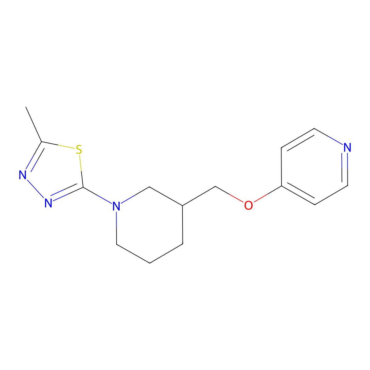 4-{[1-(5-Methyl-1,3,4-thiadiazol-2-yl)piperidin-3-yl]methoxy}pyridine molecular structure, CAS 2380094-90-4