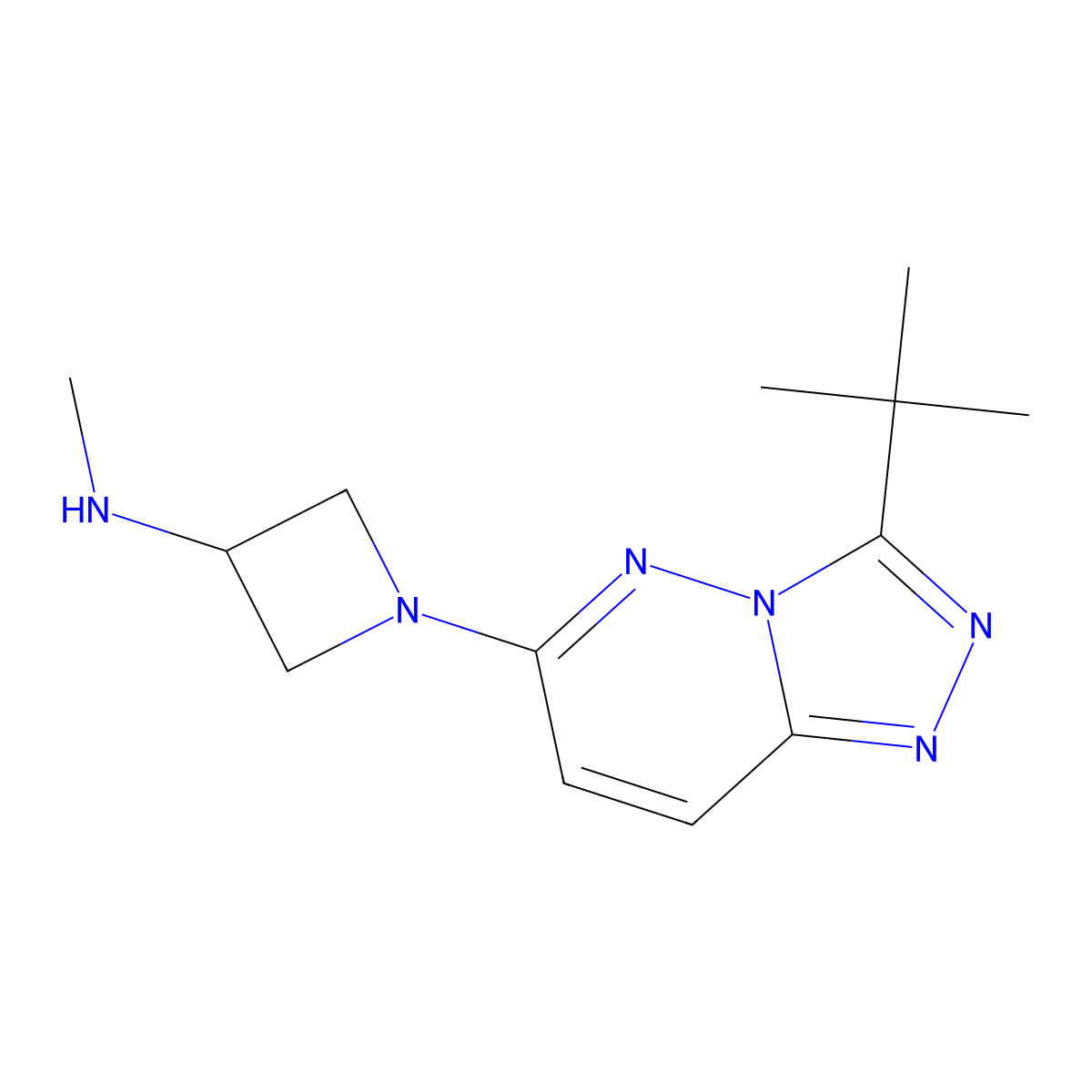 1-{3-tert-butyl-[1,2,4]triazolo[4,3-b]pyridazin-6-yl}-N-methylazetidin-3-amine molecular structure, CAS 2380095-03-2
