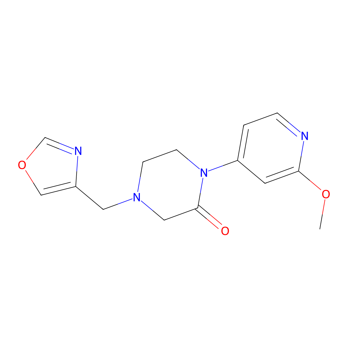 1-(2-Methoxypyridin-4-yl)-4-[(1,3-oxazol-4-yl)methyl]piperazin-2-one molecular structure, CAS 2380095-04-3