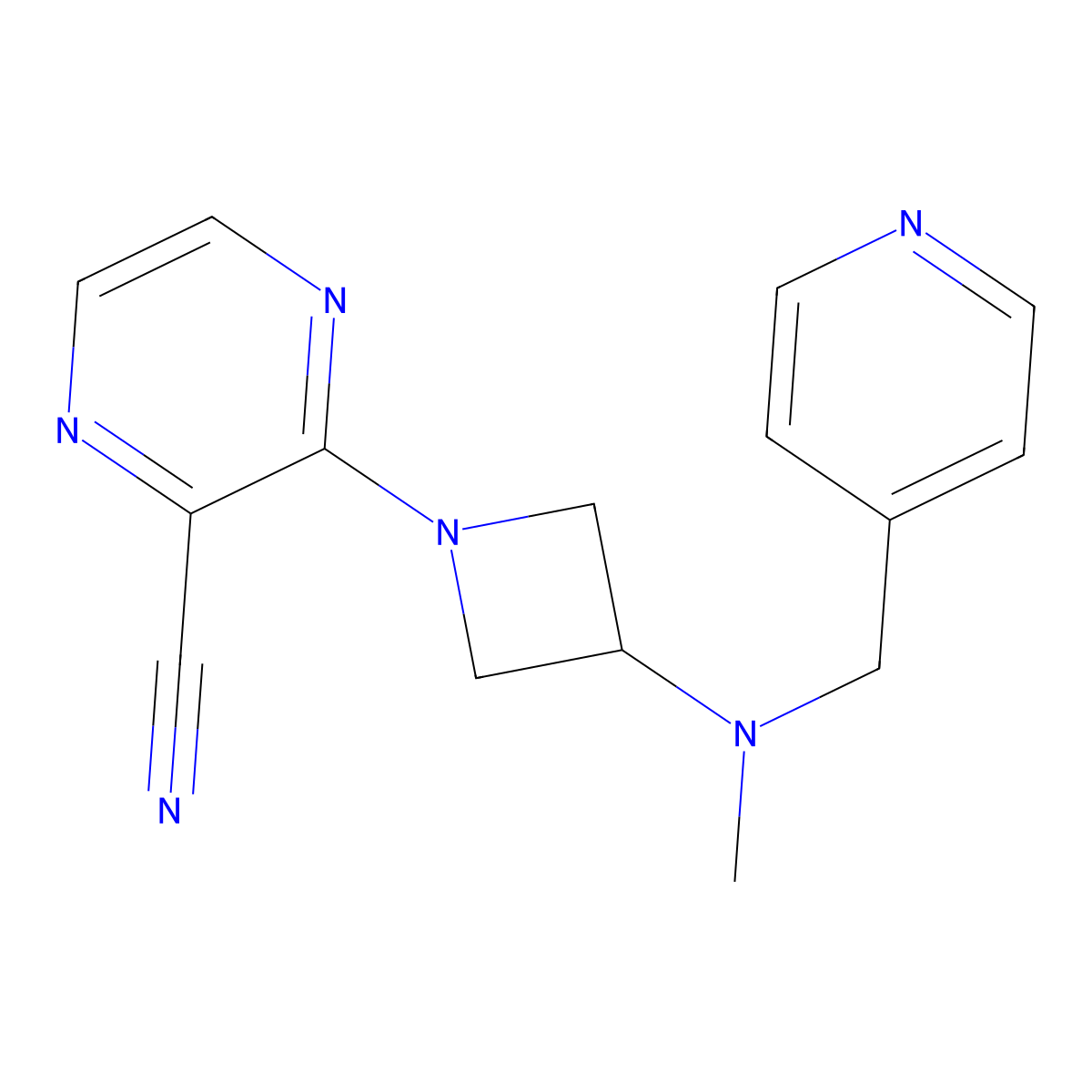 3-(3-{Methyl[(pyridin-4-yl)methyl]amino}azetidin-1-yl)pyrazine-2-carbonitrile molecular structure, CAS 2380095-10-1