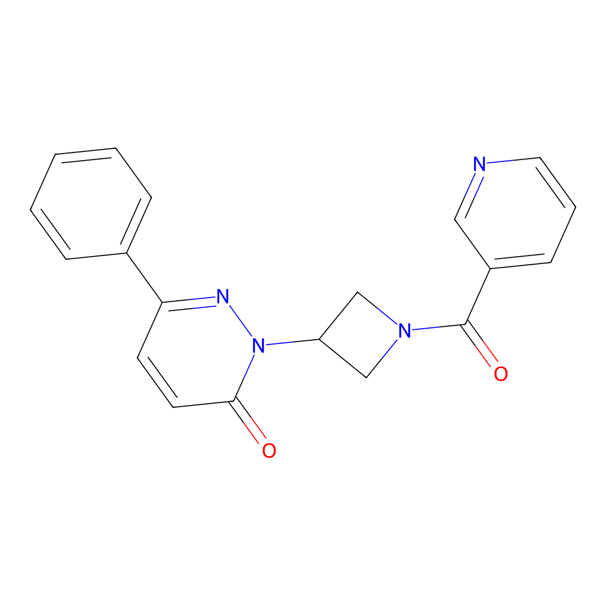6-Phenyl-2-[1-(pyridine-3-carbonyl)azetidin-3-yl]-2,3-dihydropyridazin-3-one molecular structure, CAS 2380095-16-7