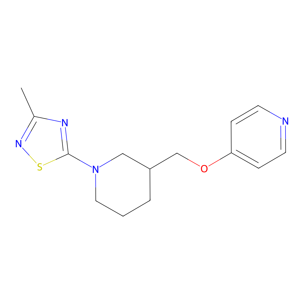 4-{[1-(3-Methyl-1,2,4-thiadiazol-5-yl)piperidin-3-yl]methoxy}pyridine molecular structure, CAS 2380095-23-6