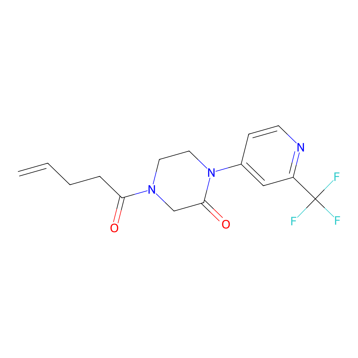 4-(Pent-4-enoyl)-1-[2-(trifluoromethyl)pyridin-4-yl]piperazin-2-one molecular structure, CAS 2380095-27-0