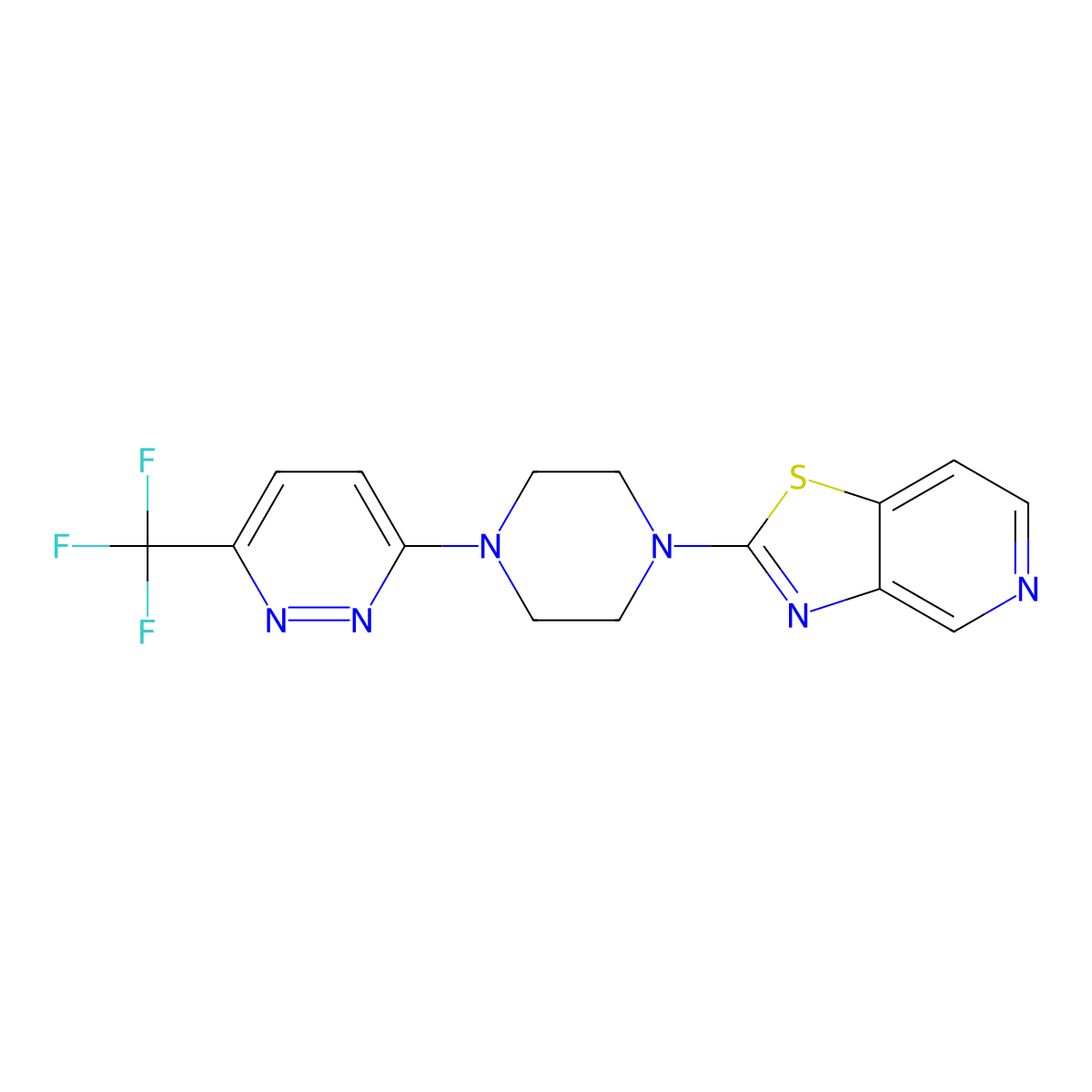 3-(4-{[1,3]Thiazolo[4,5-c]pyridin-2-yl}piperazin-1-yl)-6-(trifluoromethyl)pyridazine molecular structure, CAS 2380095-33-8