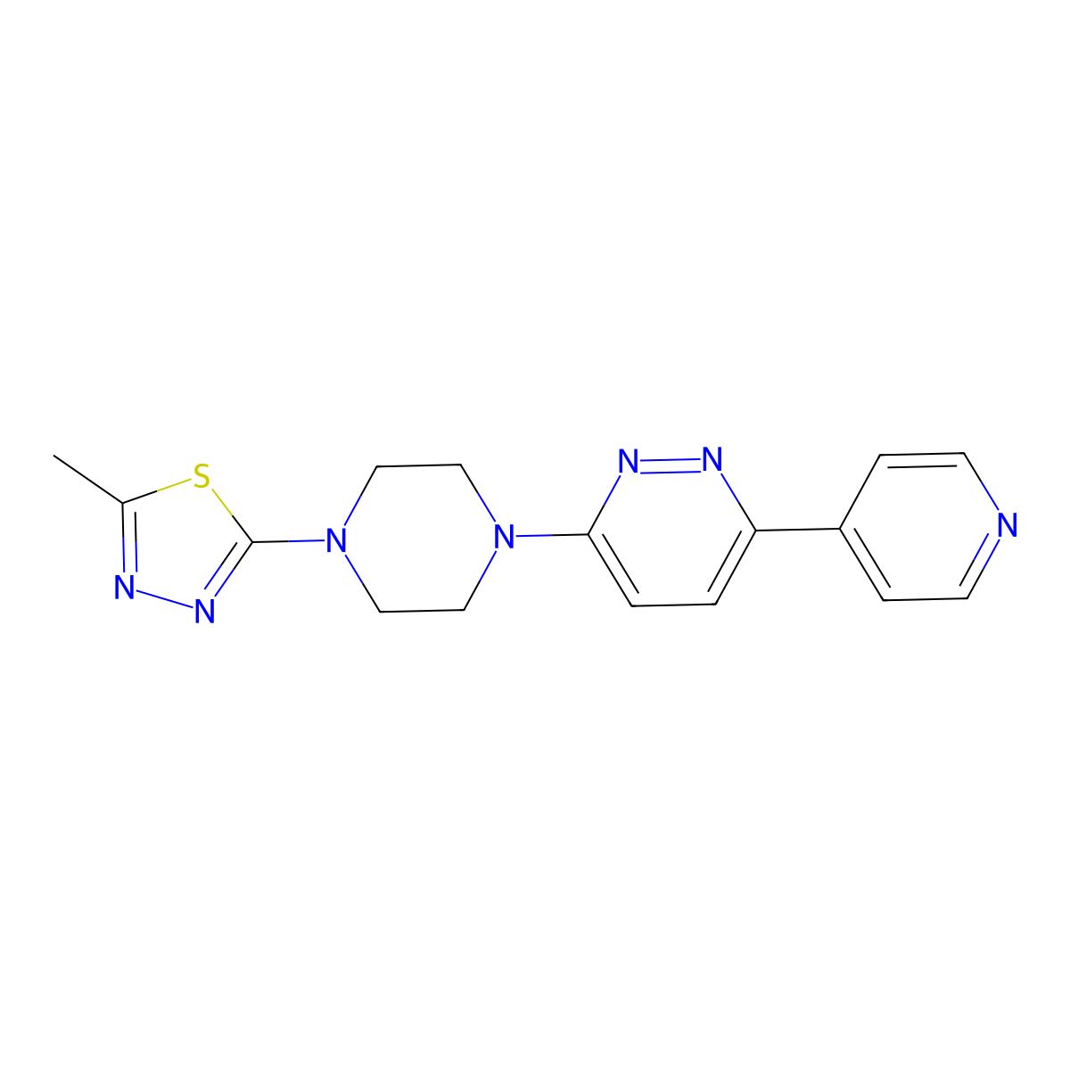 3-[4-(5-Methyl-1,3,4-thiadiazol-2-yl)piperazin-1-yl]-6-(pyridin-4-yl)pyridazine molecular structure, CAS 2380095-37-2