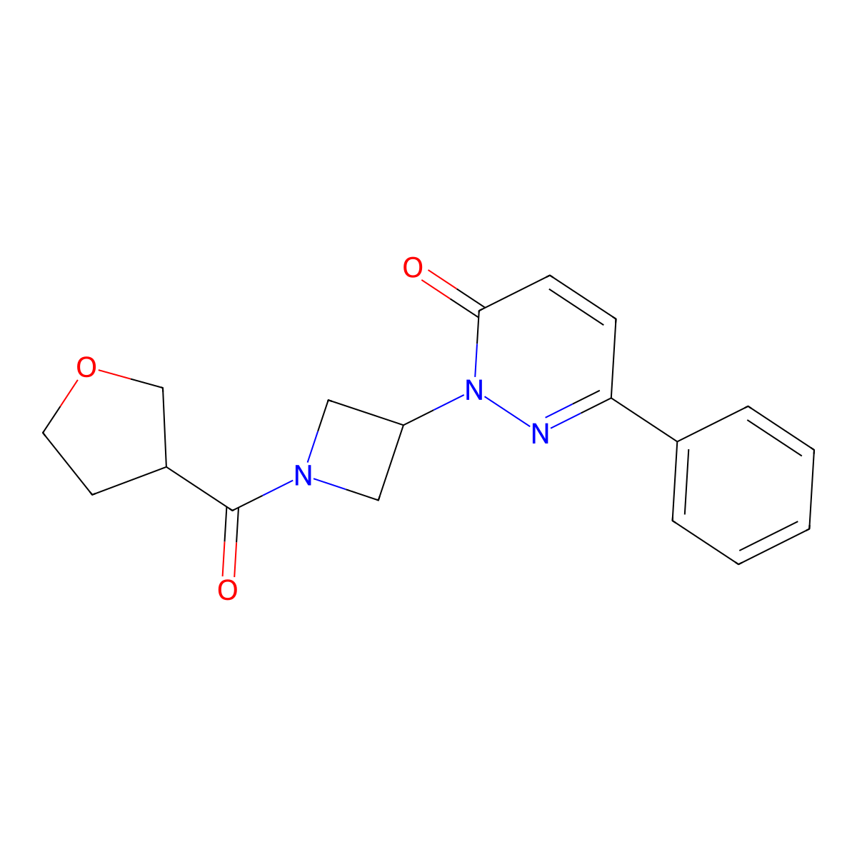 2-[1-(Oxolane-3-carbonyl)azetidin-3-yl]-6-phenyl-2,3-dihydropyridazin-3-one molecular structure, CAS 2380095-39-4