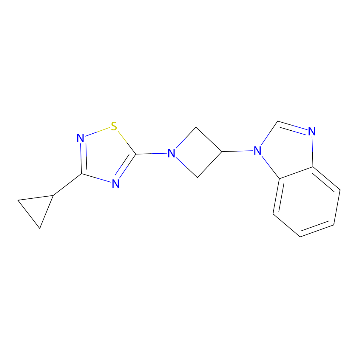 1-[1-(3-cyclopropyl-1,2,4-thiadiazol-5-yl)azetidin-3-yl]-1H-1,3-benzodiazole molecular structure, CAS 2380095-44-1