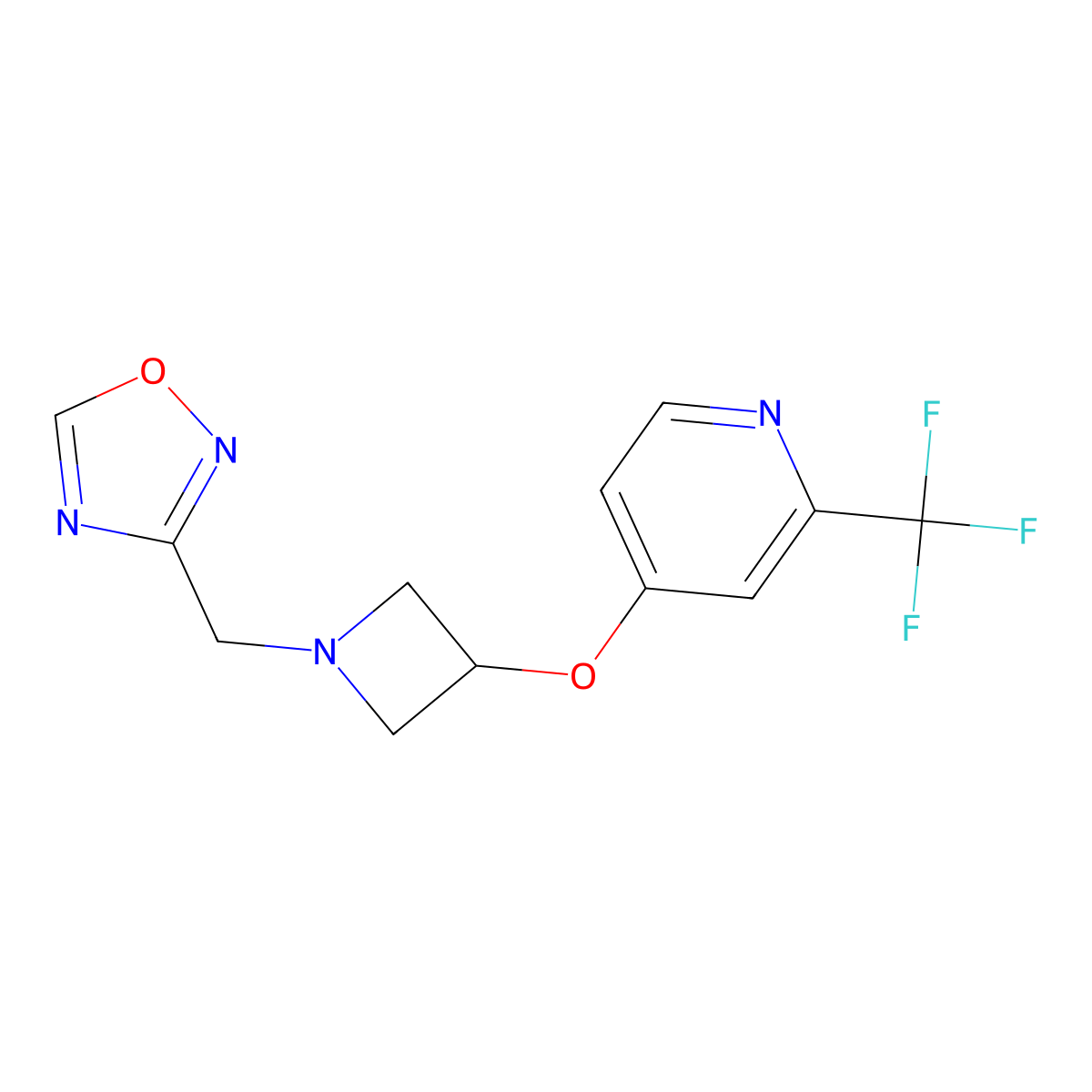 4-({1-[(1,2,4-Oxadiazol-3-yl)methyl]azetidin-3-yl}oxy)-2-(trifluoromethyl)pyridine molecular structure, CAS 2380095-54-3