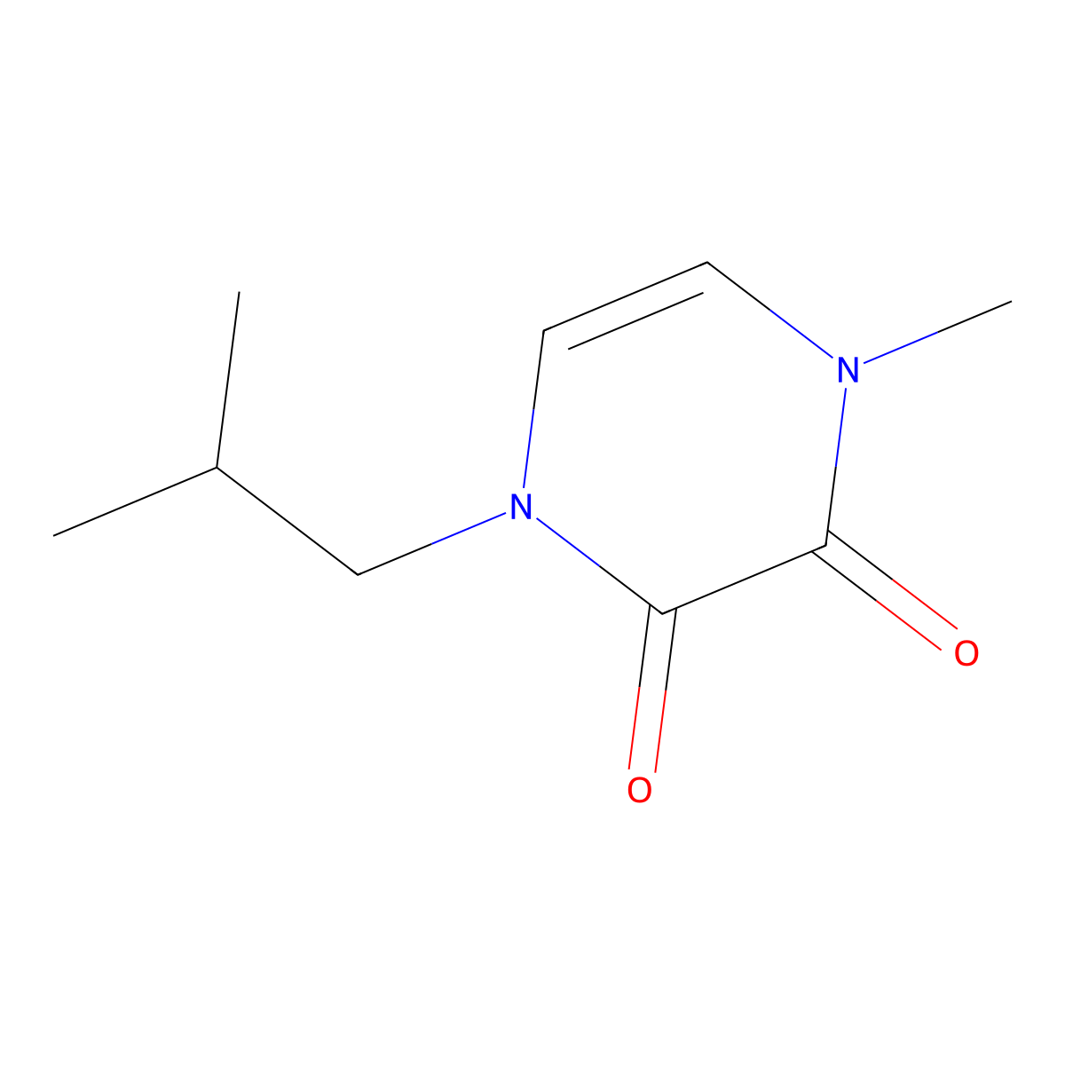 1-Methyl-4-(2-methylpropyl)-1,2,3,4-tetrahydropyrazine-2,3-dione molecular structure, CAS 2380095-75-8