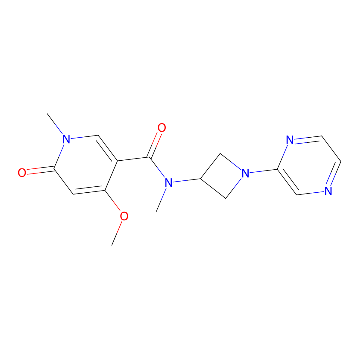 4-methoxy-N,1-dimethyl-6-oxo-N-[1-(pyrazin-2-yl)azetidin-3-yl]-1,6-dihydropyridine-3-carboxamide molecular structure, CAS 2380095-76-9