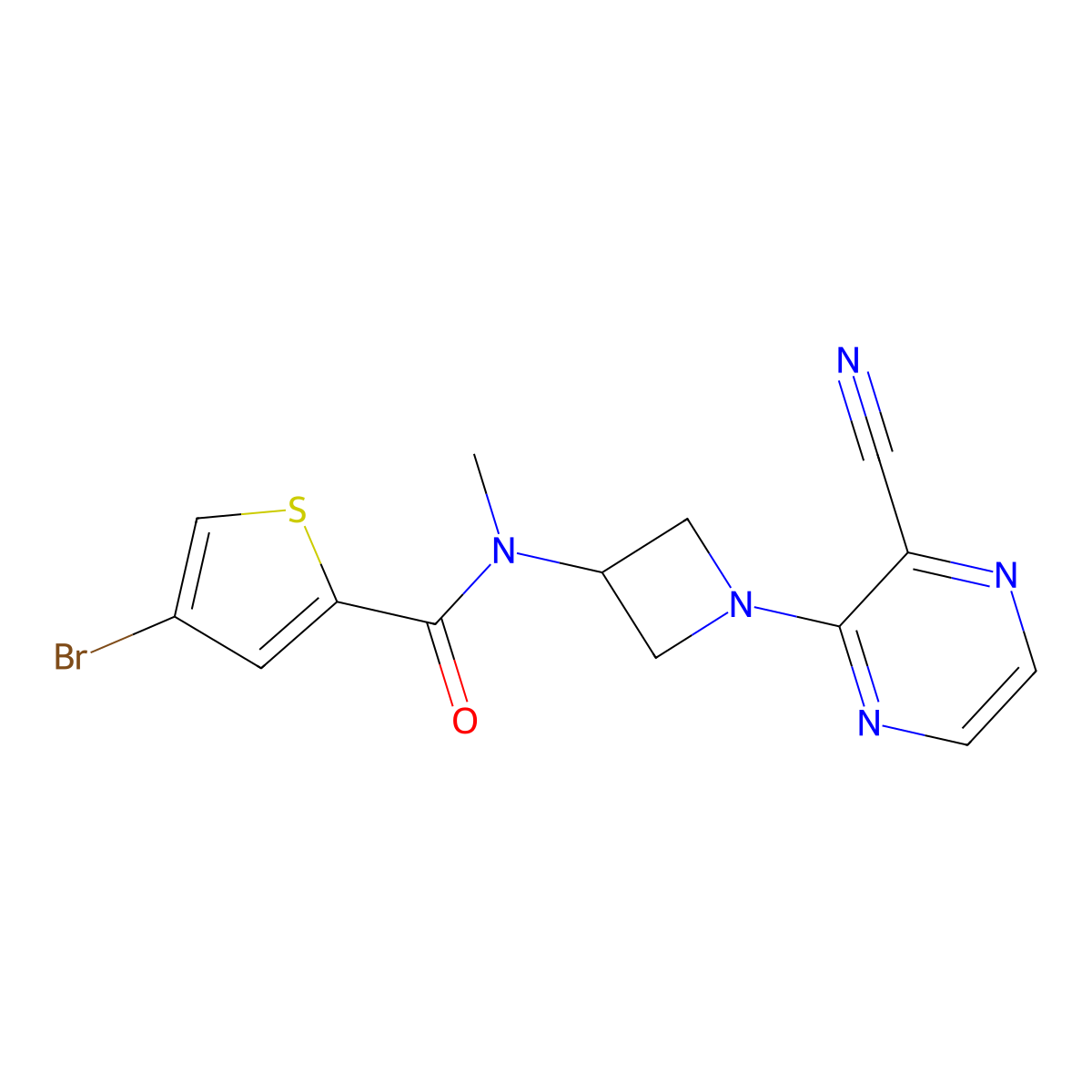 4-Bromo-N-[1-(3-cyanopyrazin-2-yl)azetidin-3-yl]-N-methylthiophene-2-carboxamide molecular structure, CAS 2380095-93-0