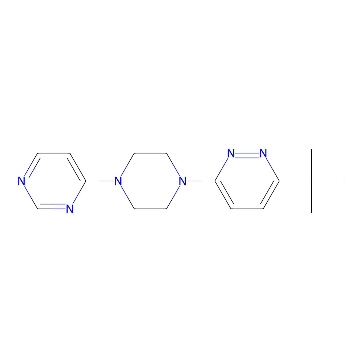 3-Tert-butyl-6-[4-(pyrimidin-4-yl)piperazin-1-yl]pyridazine molecular structure, CAS 2380095-94-1