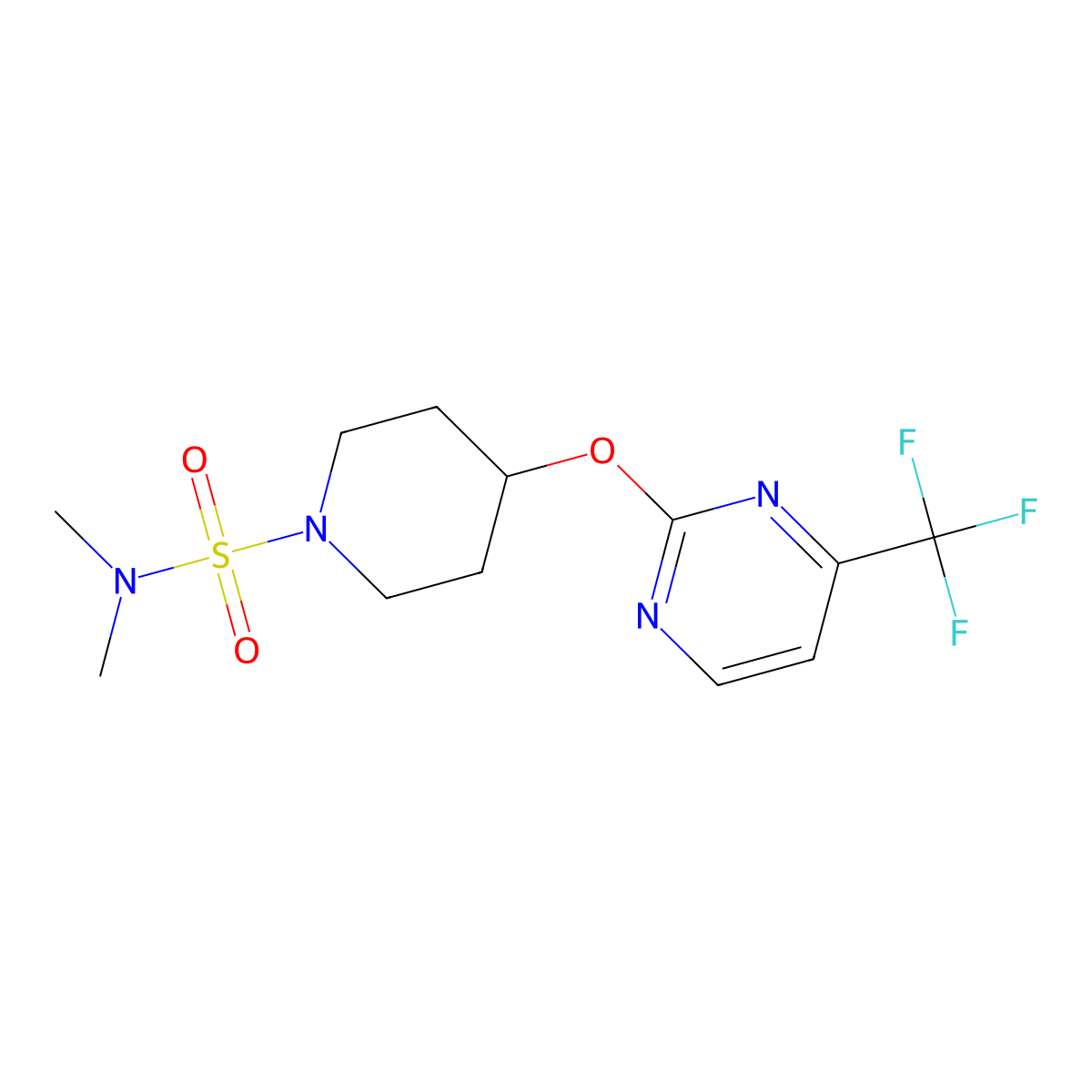N,N-dimethyl-4-{[4-(trifluoromethyl)pyrimidin-2-yl]oxy}piperidine-1-sulfonamide molecular structure, CAS 2380096-01-3