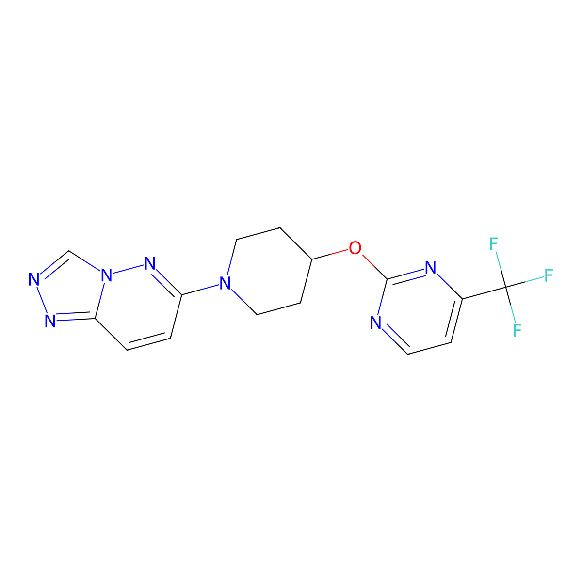 2-[(1-{[1,2,4]Triazolo[4,3-b]pyridazin-6-yl}piperidin-4-yl)oxy]-4-(trifluoromethyl)pyrimidine molecular structure, CAS 2380096-10-4