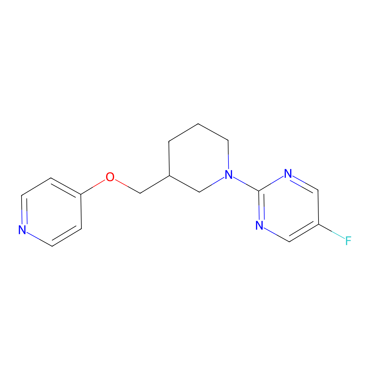 5-Fluoro-2-{3-[(pyridin-4-yloxy)methyl]piperidin-1-yl}pyrimidine molecular structure, CAS 2380096-15-9