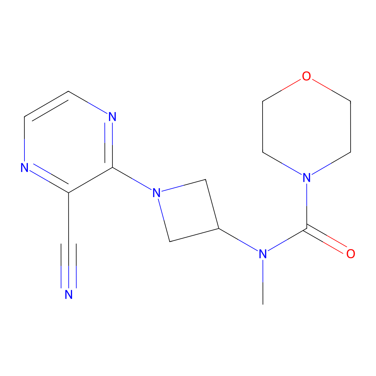 N-[1-(3-Cyanopyrazin-2-yl)azetidin-3-yl]-N-methylmorpholine-4-carboxamide molecular structure, CAS 2380096-23-9