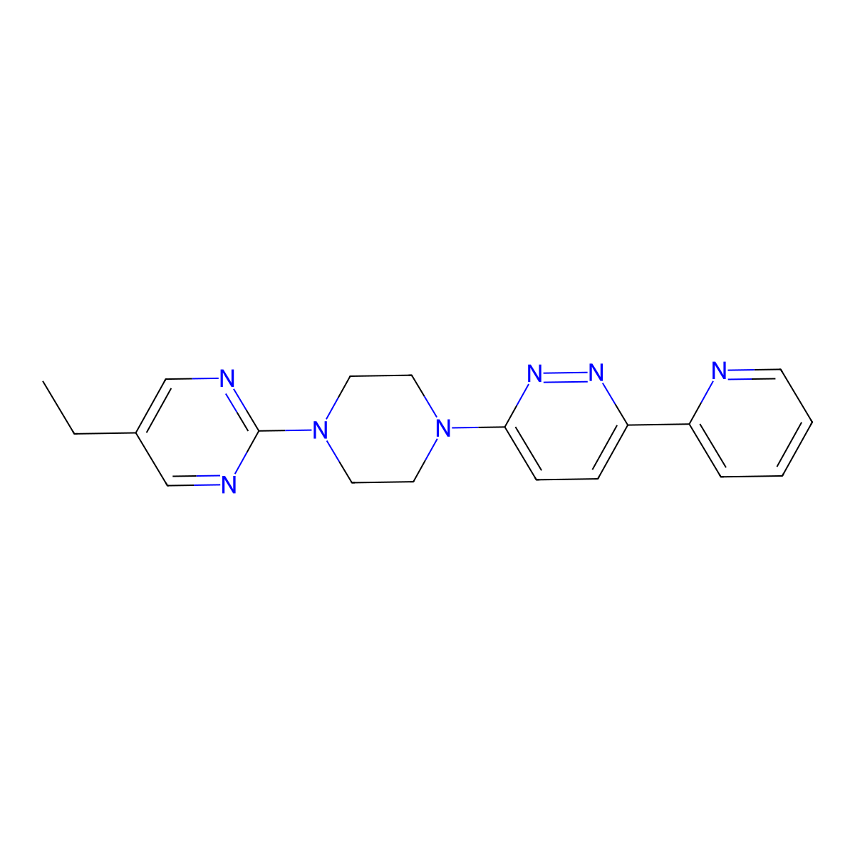 3-[4-(5-Ethylpyrimidin-2-yl)piperazin-1-yl]-6-(pyridin-2-yl)pyridazine molecular structure, CAS 2380096-26-2