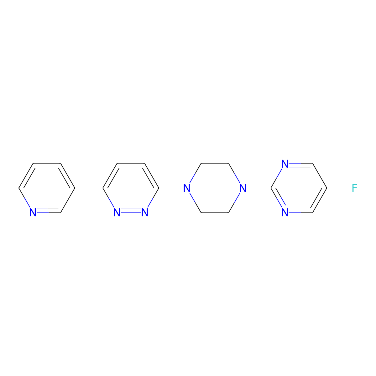 3-[4-(5-Fluoropyrimidin-2-yl)piperazin-1-yl]-6-(pyridin-3-yl)pyridazine molecular structure, CAS 2380096-30-8