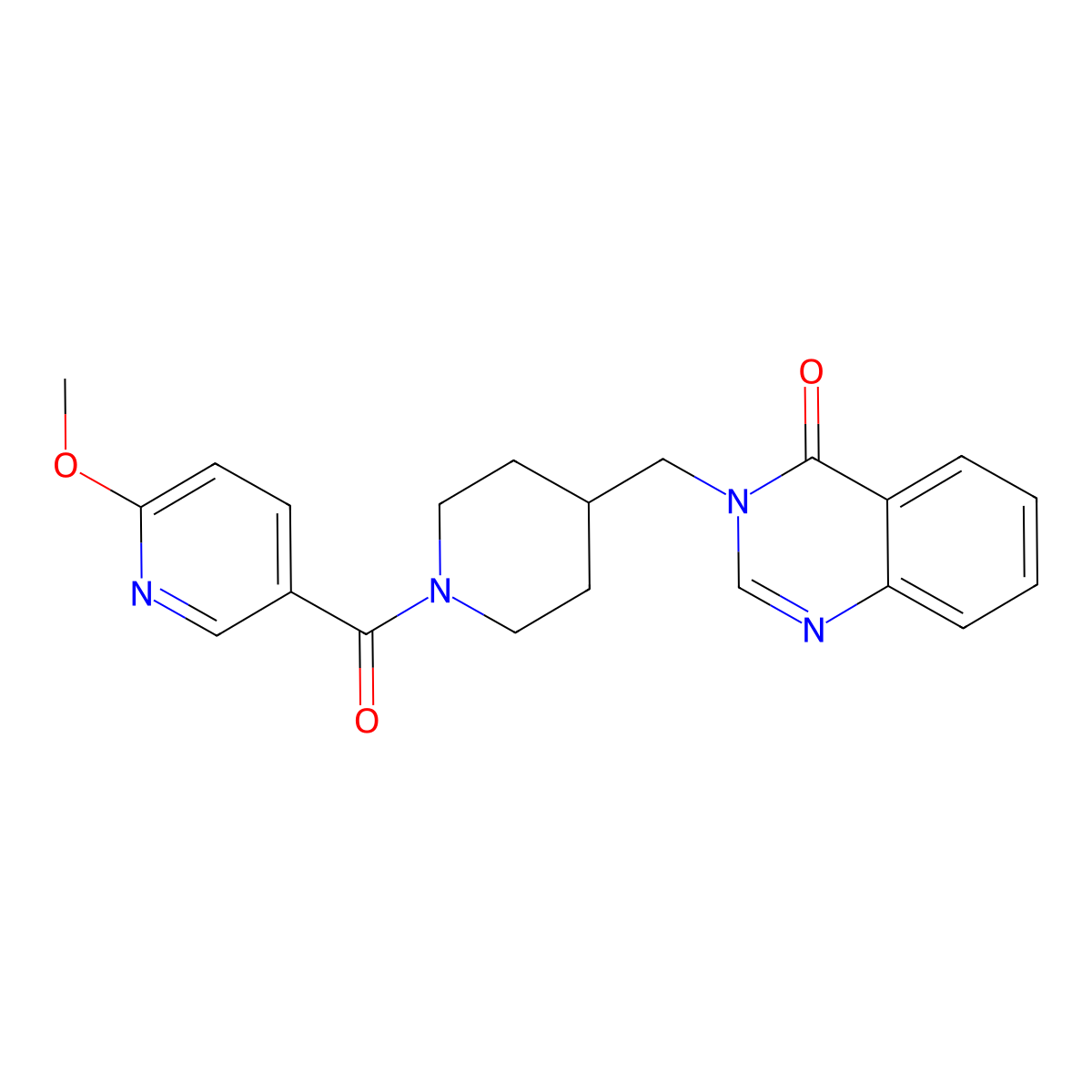 3-{[1-(6-Methoxypyridine-3-carbonyl)piperidin-4-yl]methyl}-3,4-dihydroquinazolin-4-one molecular structure, CAS 2380096-35-3