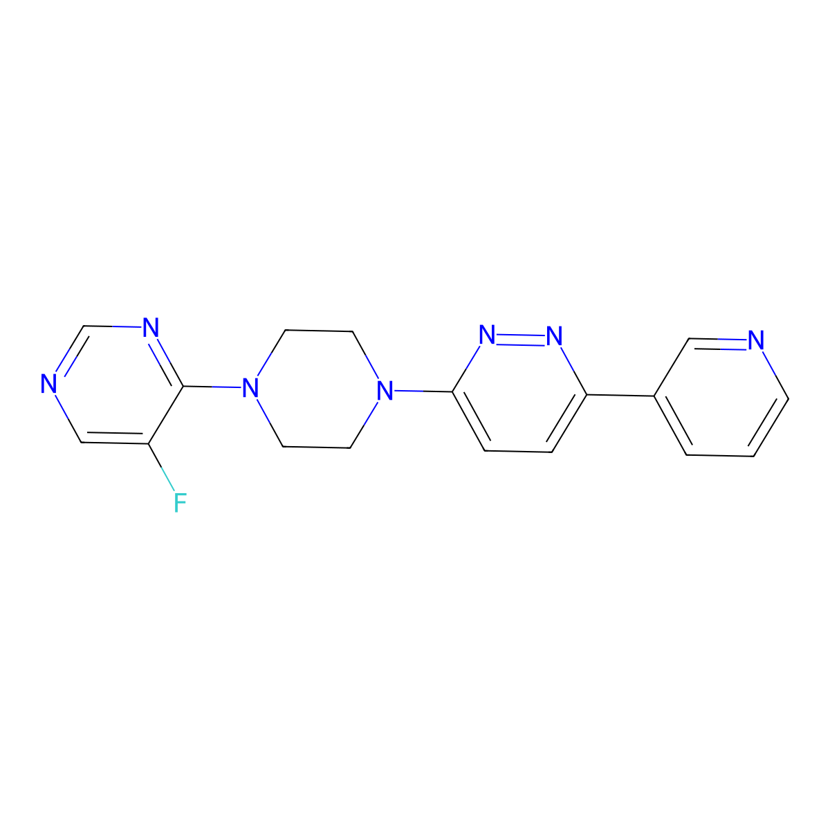 3-[4-(5-Fluoropyrimidin-4-yl)piperazin-1-yl]-6-(pyridin-3-yl)pyridazine molecular structure, CAS 2380096-39-7
