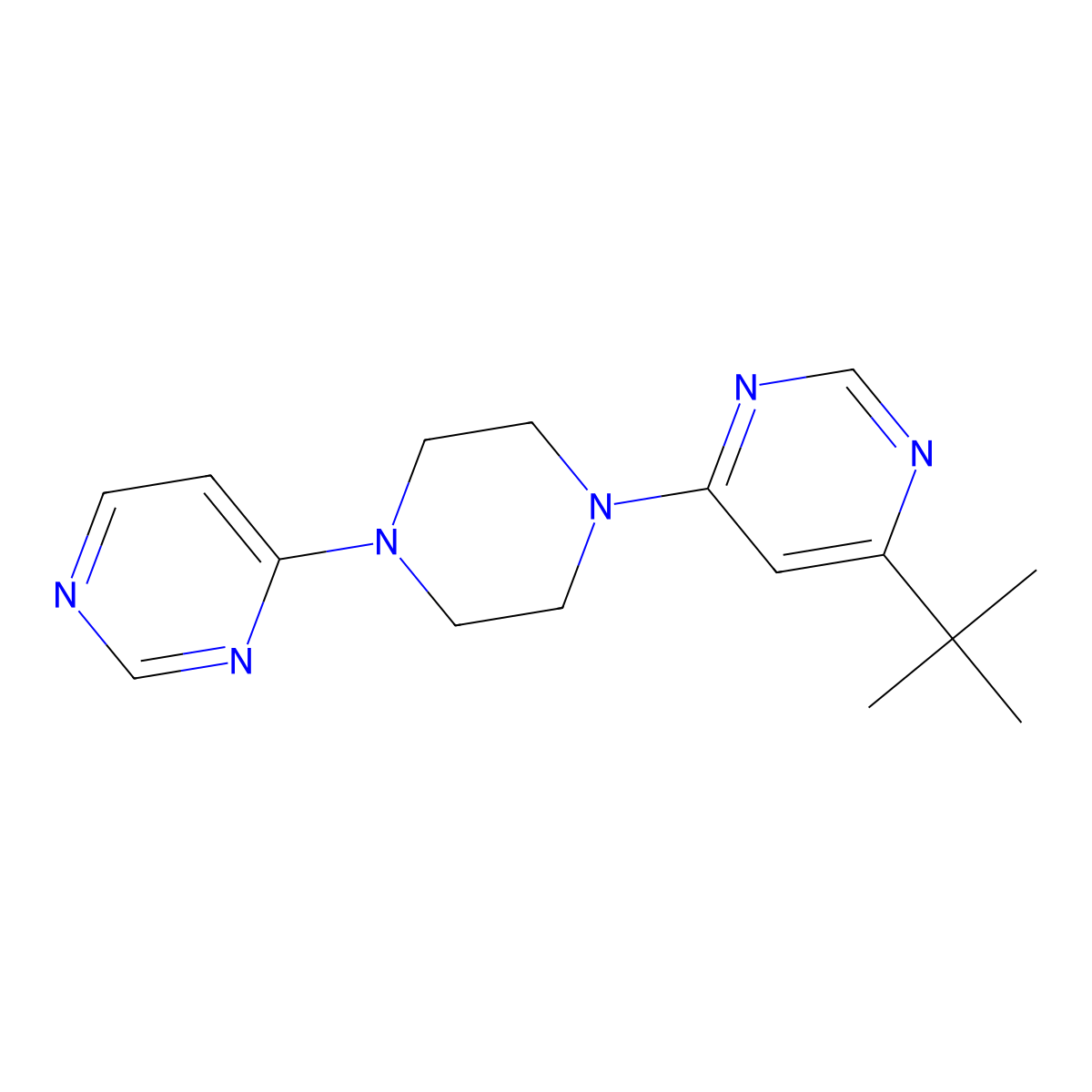 4-Tert-butyl-6-[4-(pyrimidin-4-yl)piperazin-1-yl]pyrimidine molecular structure, CAS 2380096-60-4