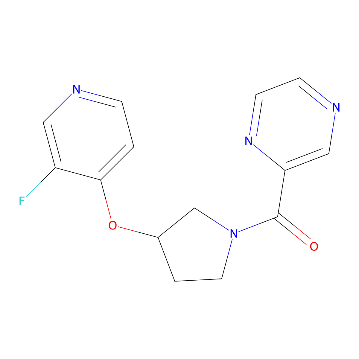 2-{3-[(3-Fluoropyridin-4-yl)oxy]pyrrolidine-1-carbonyl}pyrazine molecular structure, CAS 2380096-61-5