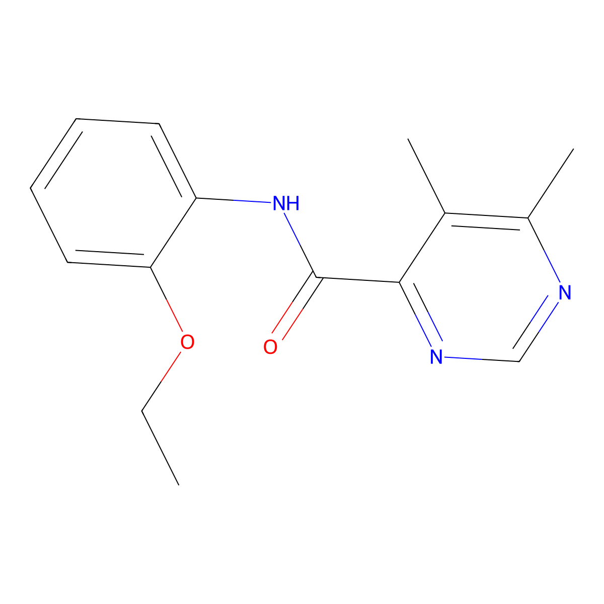 N-(2-Ethoxyphenyl)-5,6-dimethylpyrimidine-4-carboxamide molecular structure, CAS 2380096-99-9