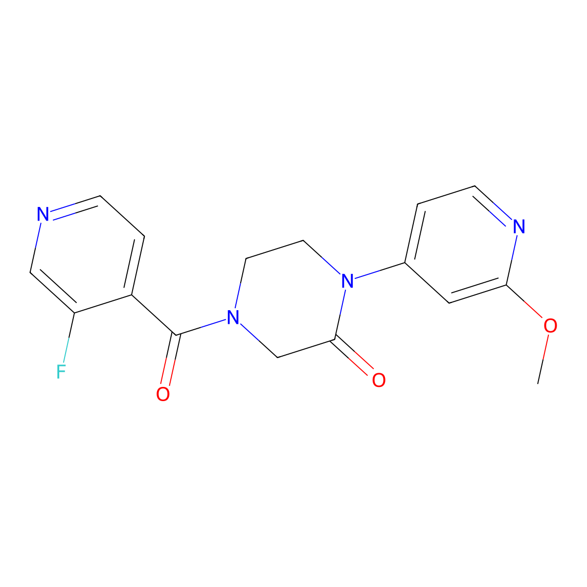 4-(3-Fluoropyridine-4-carbonyl)-1-(2-methoxypyridin-4-yl)piperazin-2-one molecular structure, CAS 2380097-08-3