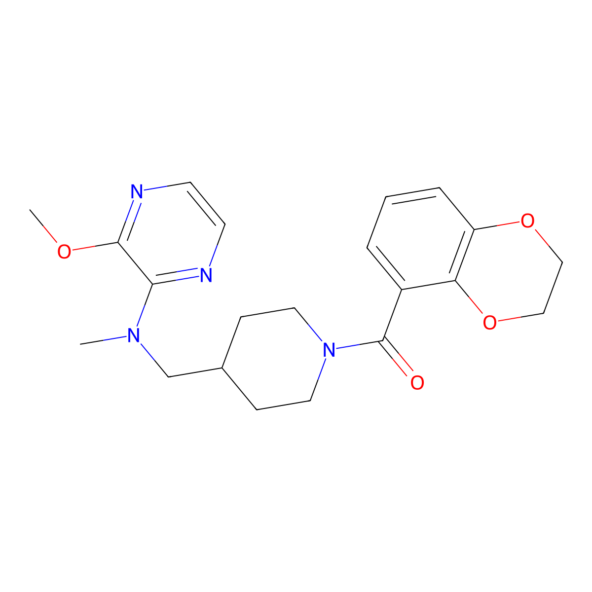 N-{[1-(2,3-dihydro-1,4-benzodioxine-5-carbonyl)piperidin-4-yl]methyl}-3-methoxy-N-methylpyrazin-2-amine molecular structure, CAS 2380097-09-4