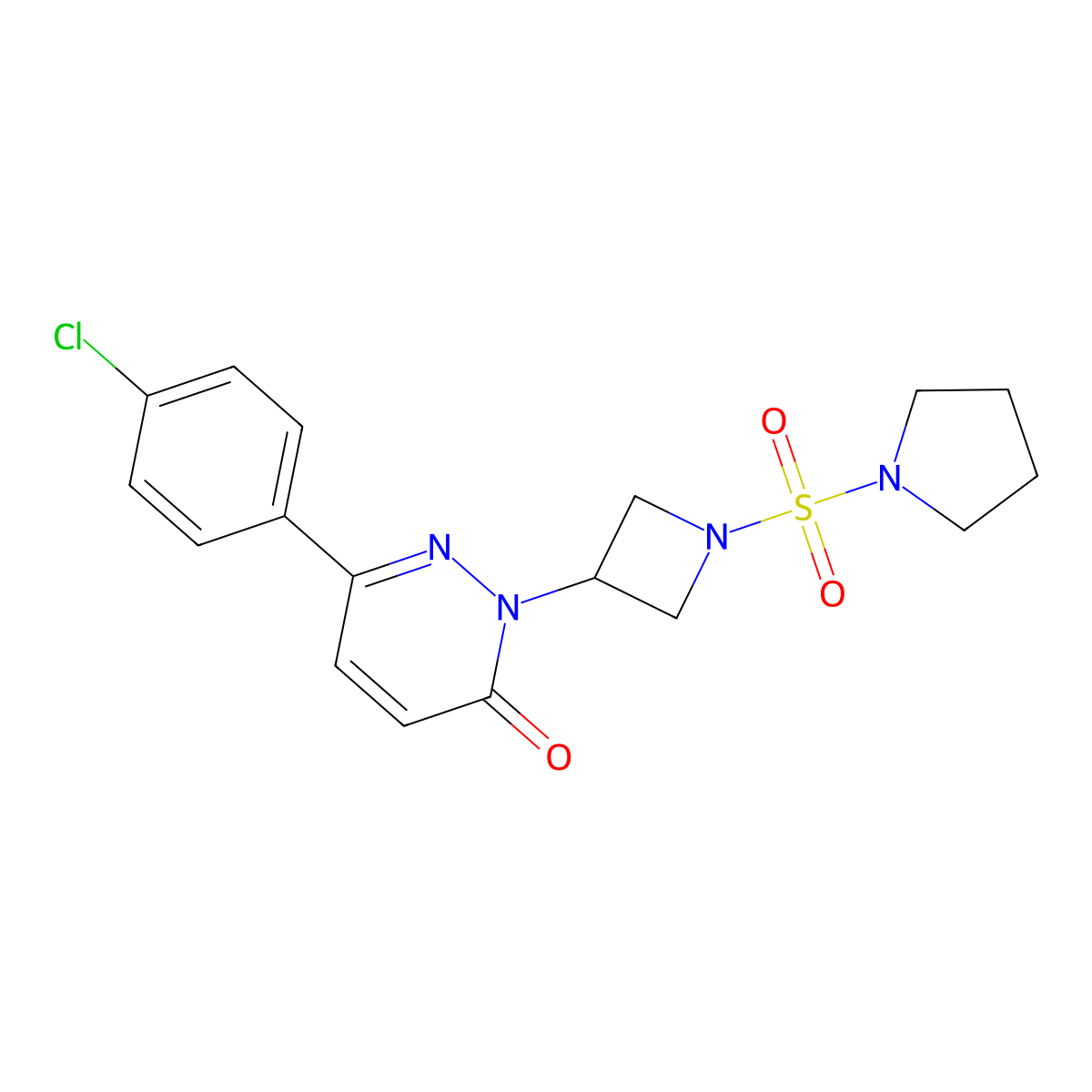 6-(4-Chlorophenyl)-2-[1-(pyrrolidine-1-sulfonyl)azetidin-3-yl]-2,3-dihydropyridazin-3-one molecular structure, CAS 2380097-14-1