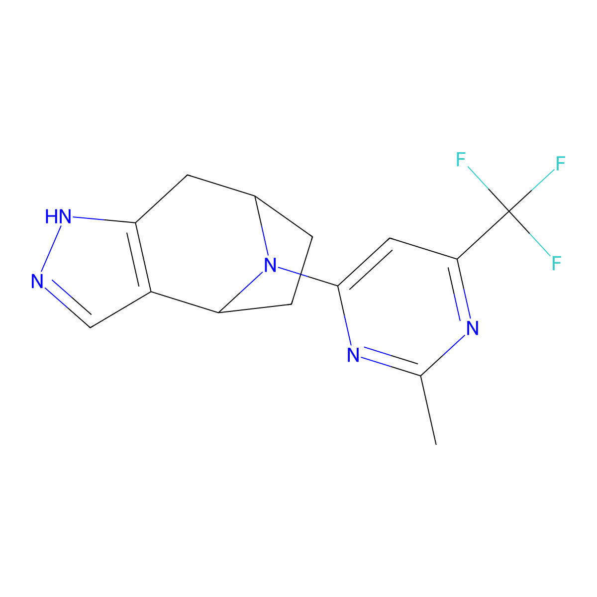 11-[2-Methyl-6-(trifluoromethyl)pyrimidin-4-yl]-4,5,11-triazatricyclo[6.2.1.0^{2,6}]undeca-2(6),3-diene molecular structure, CAS 2380097-22-1