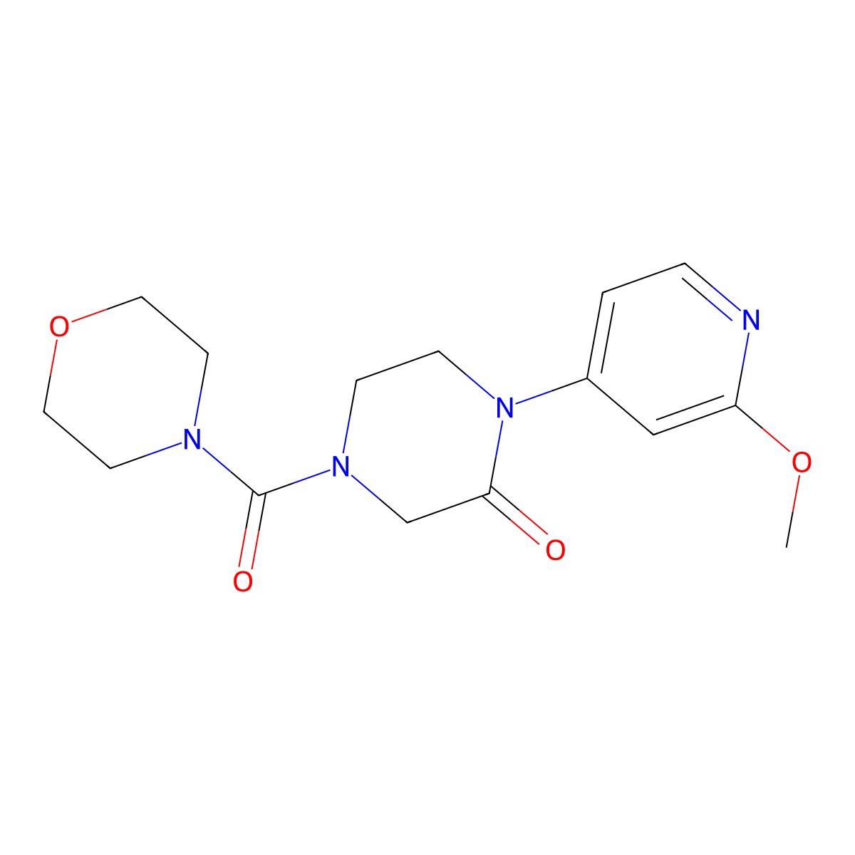 1-(2-Methoxypyridin-4-yl)-4-(morpholine-4-carbonyl)piperazin-2-one molecular structure, CAS 2380097-26-5
