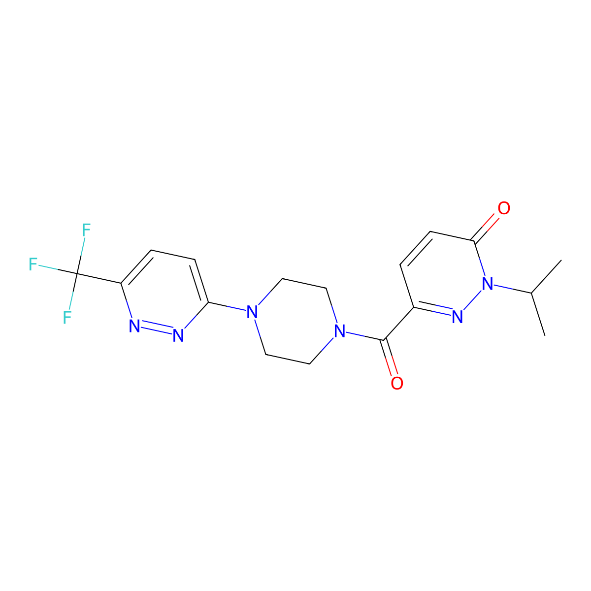 2-(Propan-2-yl)-6-{4-[6-(trifluoromethyl)pyridazin-3-yl]piperazine-1-carbonyl}-2,3-dihydropyridazin-3-one molecular structure, CAS 2380097-40-3