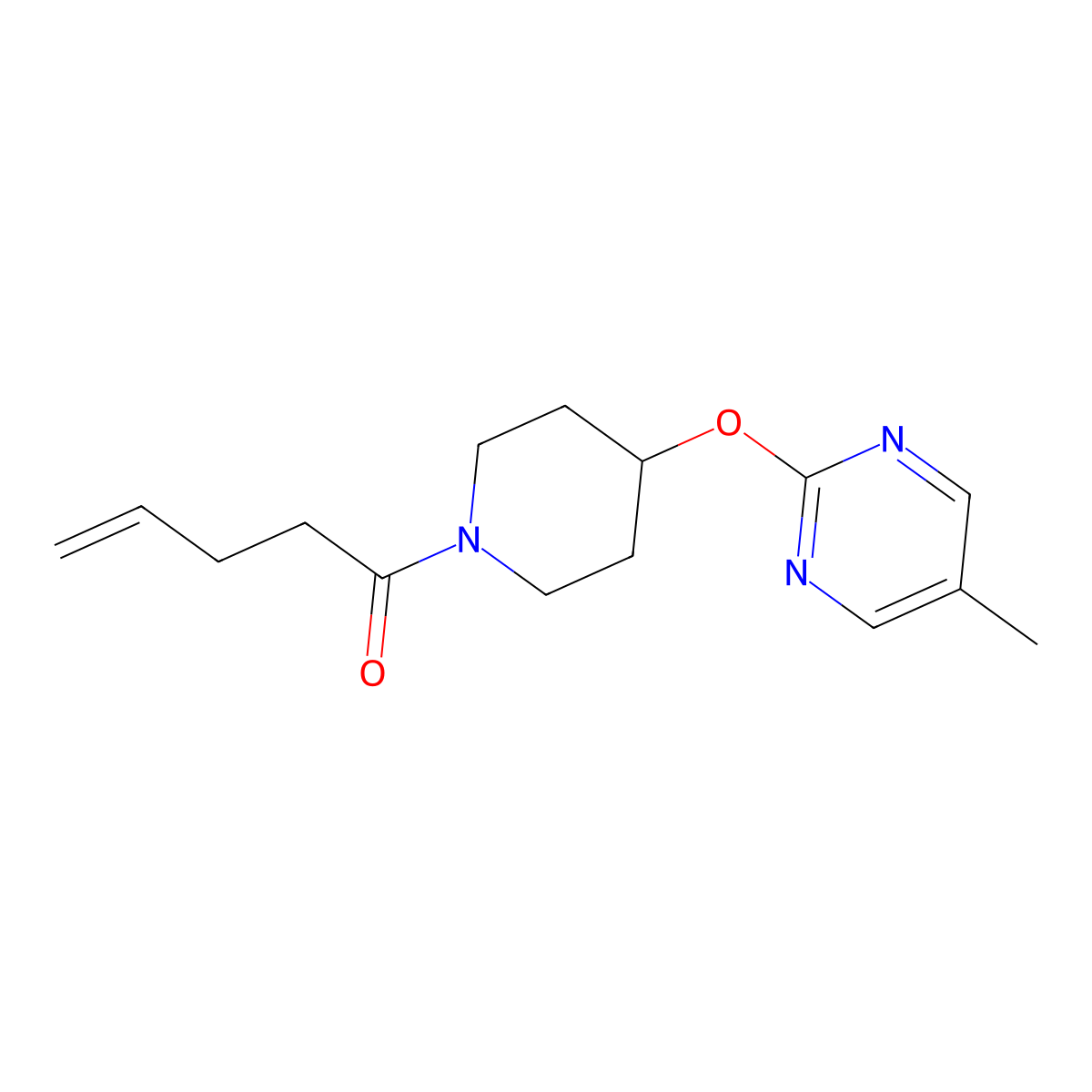 1-{4-[(5-Methylpyrimidin-2-yl)oxy]piperidin-1-yl}pent-4-en-1-one molecular structure, CAS 2380097-44-7