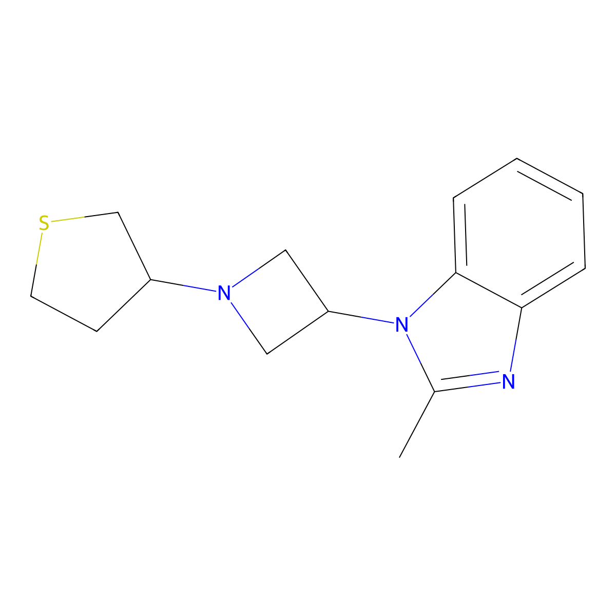 2-methyl-1-[1-(thiolan-3-yl)azetidin-3-yl]-1H-1,3-benzodiazole molecular structure, CAS 2380097-48-1