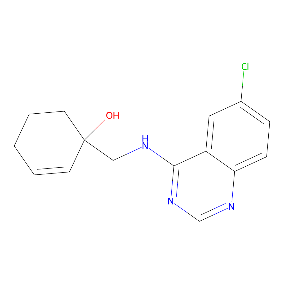 1-{[(6-Chloroquinazolin-4-yl)amino]methyl}cyclohex-2-en-1-ol molecular structure, CAS 2380097-56-1