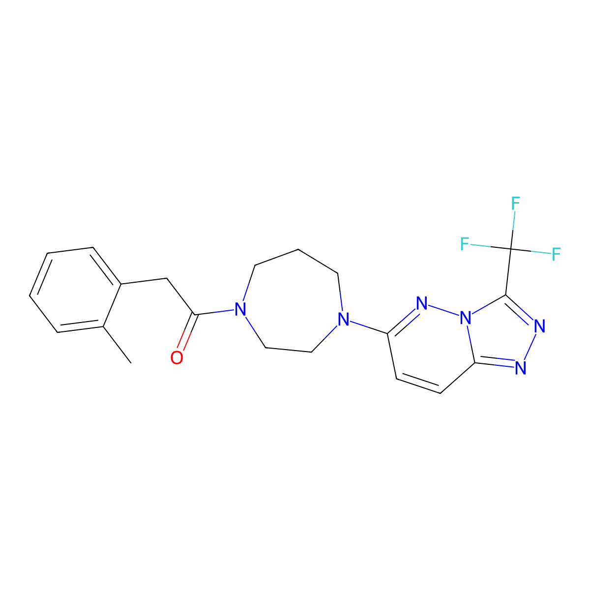 2-(2-Methylphenyl)-1-{4-[3-(trifluoromethyl)-[1,2,4]triazolo[4,3-b]pyridazin-6-yl]-1,4-diazepan-1-yl}ethan-1-one molecular structure, CAS 2380097-57-2