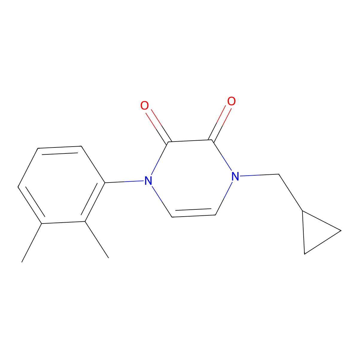 1-(Cyclopropylmethyl)-4-(2,3-dimethylphenyl)-1,2,3,4-tetrahydropyrazine-2,3-dione molecular structure, CAS 2380097-61-8