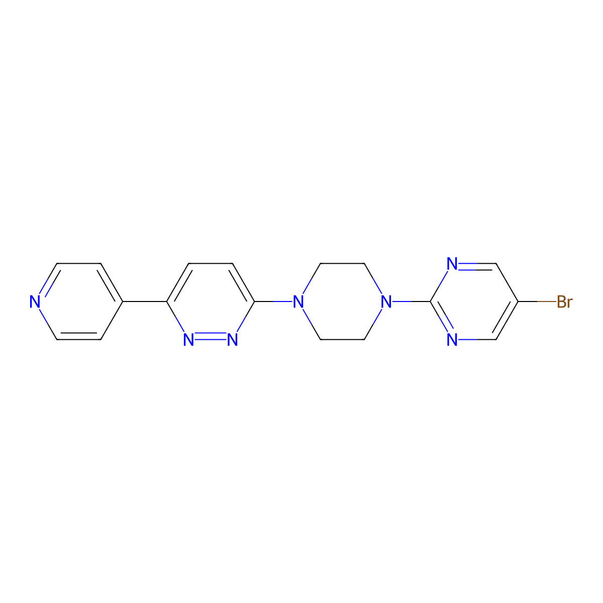 3-[4-(5-Bromopyrimidin-2-yl)piperazin-1-yl]-6-(pyridin-4-yl)pyridazine molecular structure, CAS 2380097-64-1